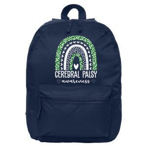 Cerebral Palsy Awareness Rainbow Heart 16 in Basic Backpack