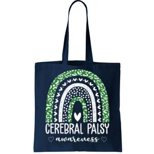 Cerebral Palsy Awareness Rainbow Heart Tote Bag