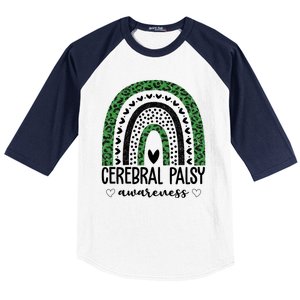 Cerebral Palsy Awareness Rainbow Heart Baseball Sleeve Shirt