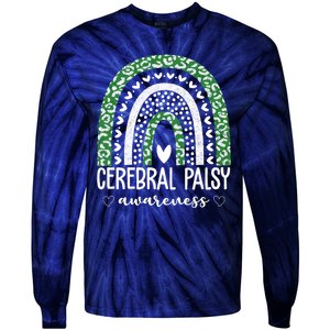 Cerebral Palsy Awareness Rainbow Heart Tie-Dye Long Sleeve Shirt