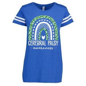 Cerebral Palsy Awareness Rainbow Heart Enza Ladies Jersey Football T-Shirt