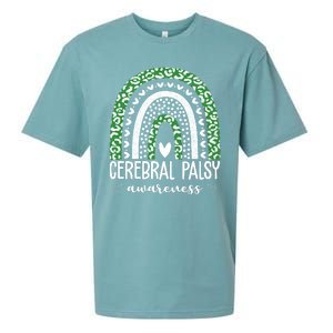 Cerebral Palsy Awareness Rainbow Heart Sueded Cloud Jersey T-Shirt