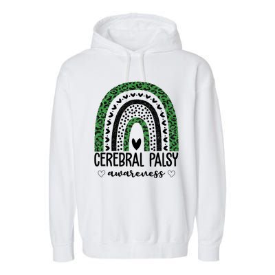 Cerebral Palsy Awareness Rainbow Heart Garment-Dyed Fleece Hoodie