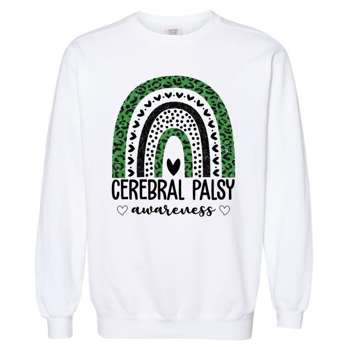 Cerebral Palsy Awareness Rainbow Heart Garment-Dyed Sweatshirt