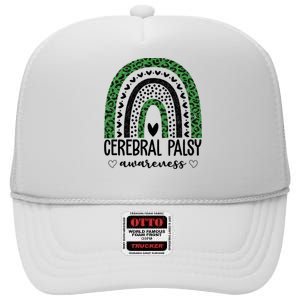 Cerebral Palsy Awareness Rainbow Heart High Crown Mesh Back Trucker Hat