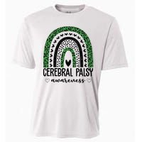 Cerebral Palsy Awareness Rainbow Heart Cooling Performance Crew T-Shirt