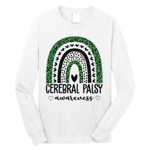 Cerebral Palsy Awareness Rainbow Heart Long Sleeve Shirt