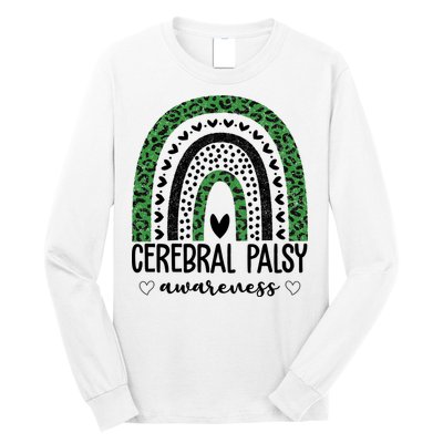 Cerebral Palsy Awareness Rainbow Heart Long Sleeve Shirt