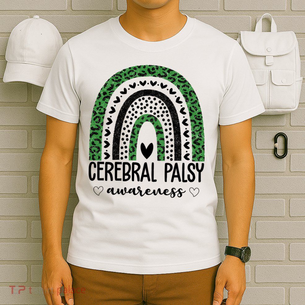 Cerebral Palsy Awareness Rainbow Heart T-Shirt