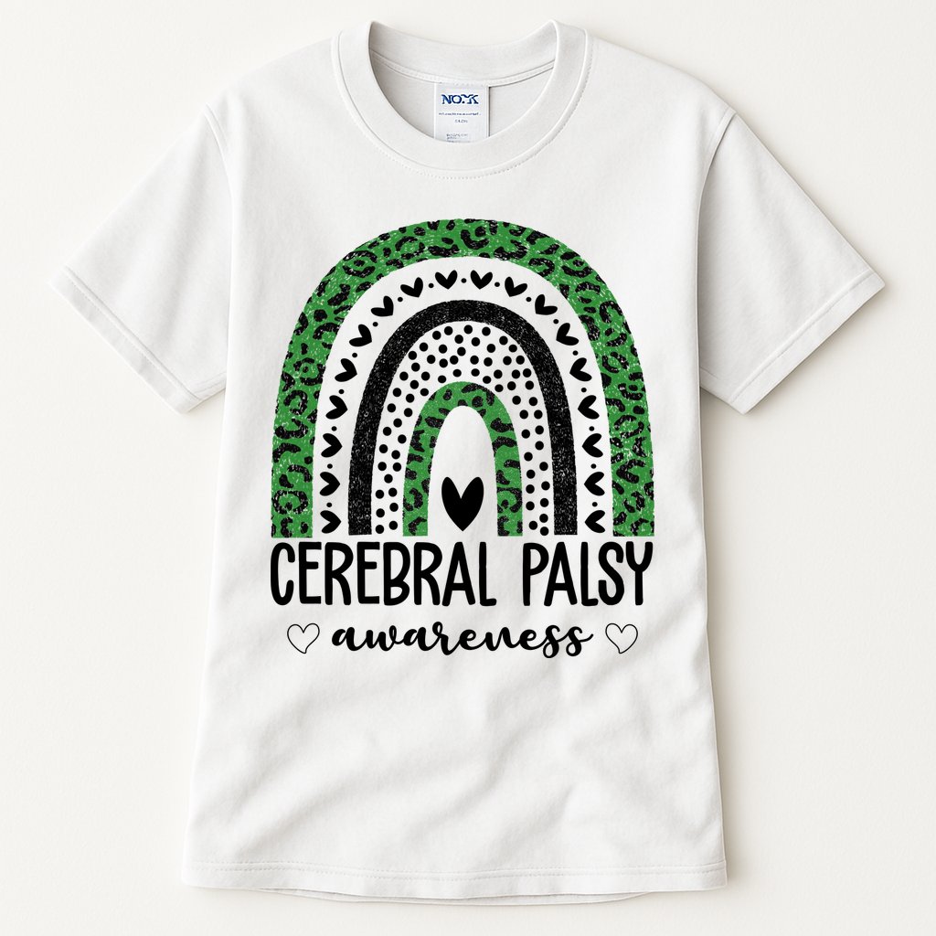 Cerebral Palsy Awareness Rainbow Heart Tall T-Shirt