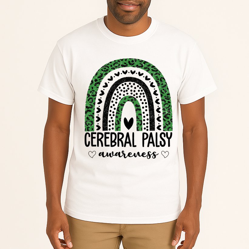Cerebral Palsy Awareness Rainbow Heart Tall T-Shirt