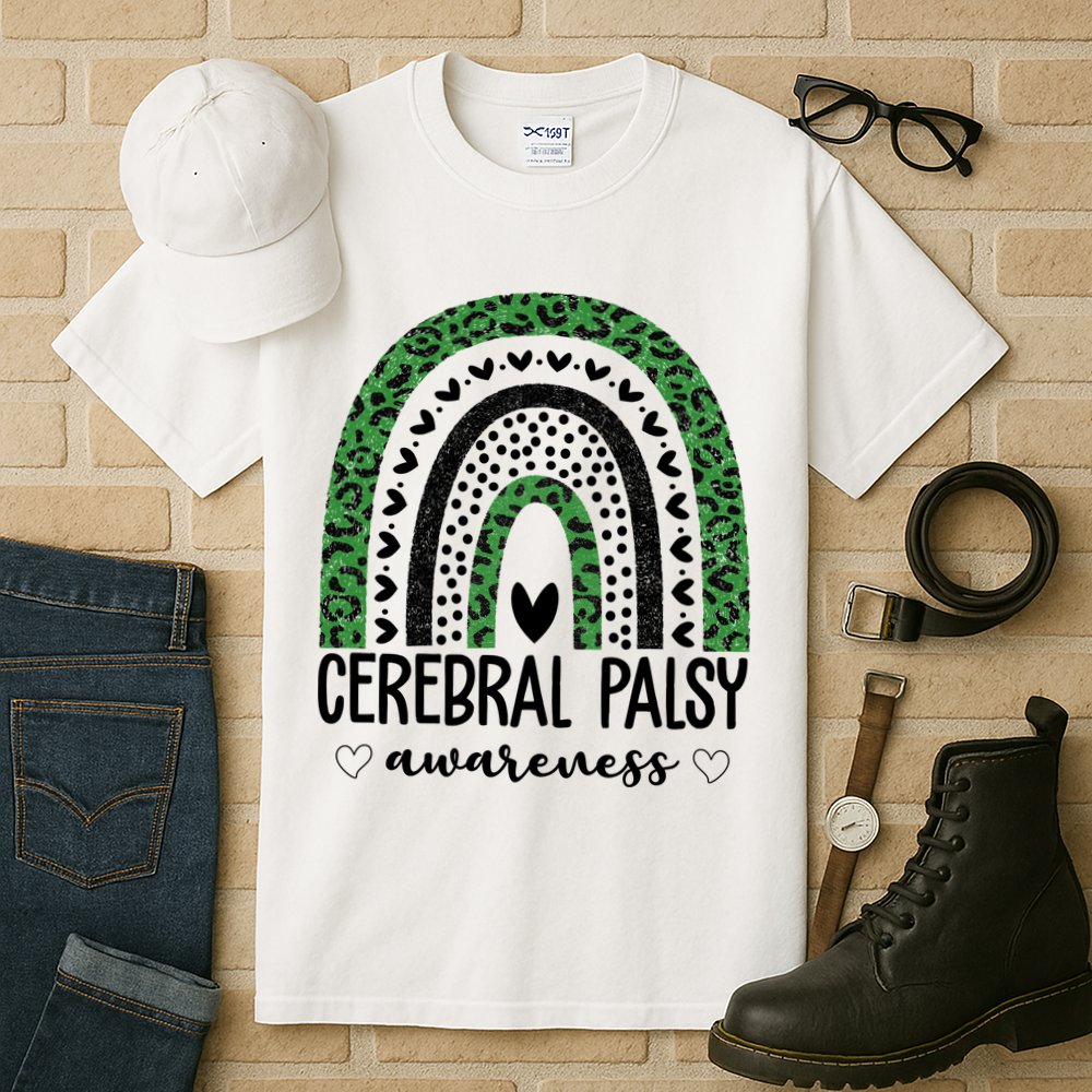 Cerebral Palsy Awareness Rainbow Heart Tall T-Shirt