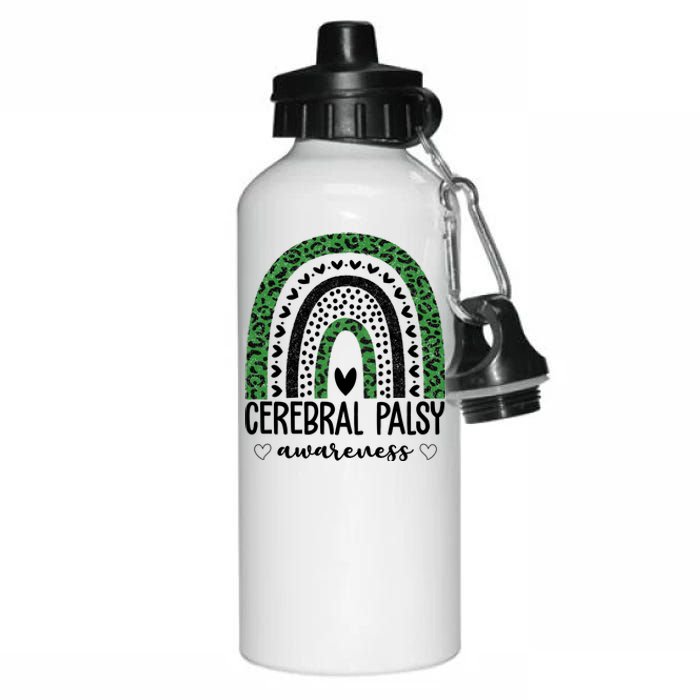 Cerebral Palsy Awareness Rainbow Heart Aluminum Water Bottle