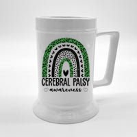 Cerebral Palsy Awareness Rainbow Heart Beer Stein