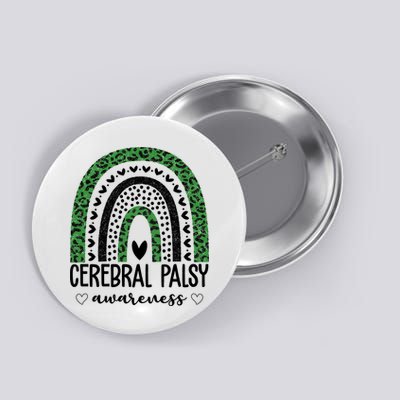 Cerebral Palsy Awareness Rainbow Heart Button