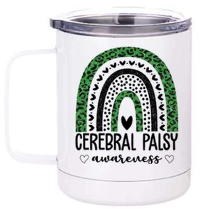 Cerebral Palsy Awareness Rainbow Heart 12 oz Stainless Steel Tumbler Cup