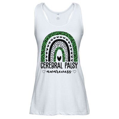 Cerebral Palsy Awareness Rainbow Heart Ladies Essential Flowy Tank