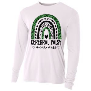 Cerebral Palsy Awareness Rainbow Heart Cooling Performance Long Sleeve Crew