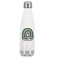 Cerebral Palsy Awareness Rainbow Heart Stainless Steel Insulated Water Bottle