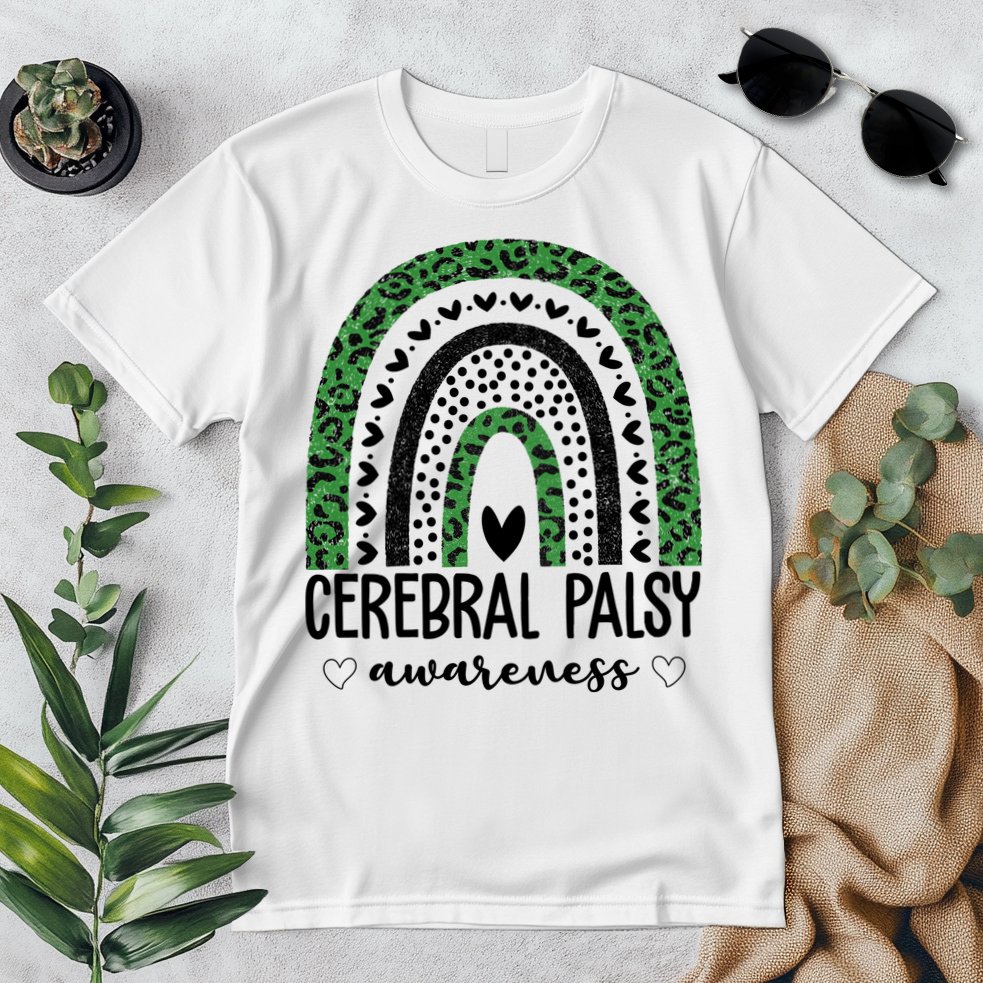 Cerebral Palsy Awareness Rainbow Heart Premium T-Shirt