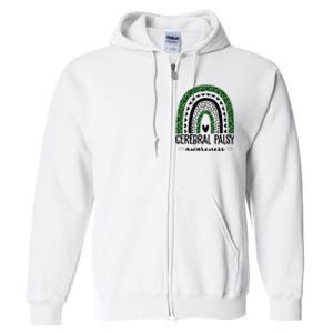 Cerebral Palsy Awareness Rainbow Heart Full Zip Hoodie