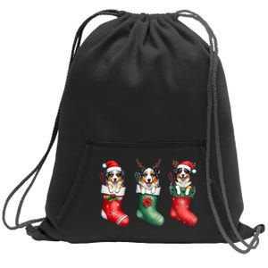 Christmas Pajama Australian Shepherd Dog Lover Xmas Socks Sweatshirt Cinch Pack Bag