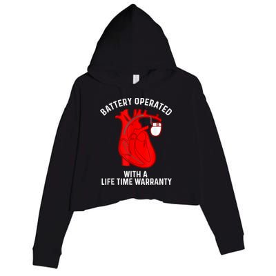 Cool Pacemaker Art For Men Women Artificial Heart Pacemaker Crop Fleece Hoodie