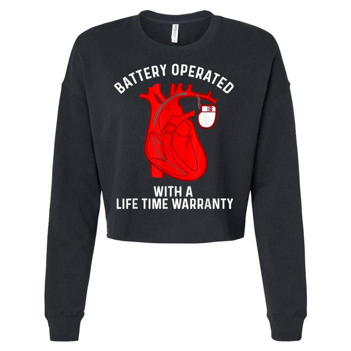 Cool Pacemaker Art For Men Women Artificial Heart Pacemaker Cropped Pullover Crew