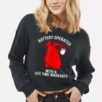 Cool Pacemaker Art For Men Women Artificial Heart Pacemaker Cropped Pullover Crew