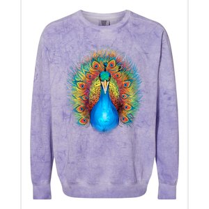 Colorful Peacock Art Colorblast Crewneck Sweatshirt