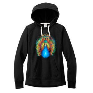 Colorful Peacock Art Women's Fleece Hoodie