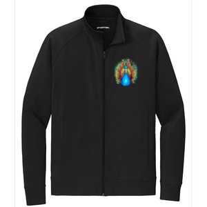 Colorful Peacock Art Stretch Full-Zip Cadet Jacket