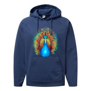 Colorful Peacock Art Performance Fleece Hoodie