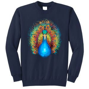 Colorful Peacock Art Tall Sweatshirt