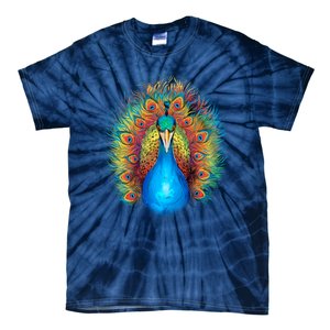 Colorful Peacock Art Tie-Dye T-Shirt