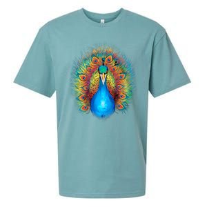 Colorful Peacock Art Sueded Cloud Jersey T-Shirt