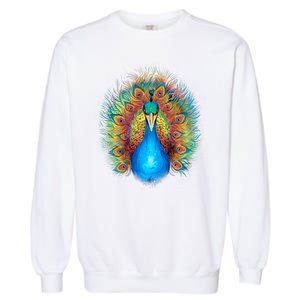 Colorful Peacock Art Garment-Dyed Sweatshirt