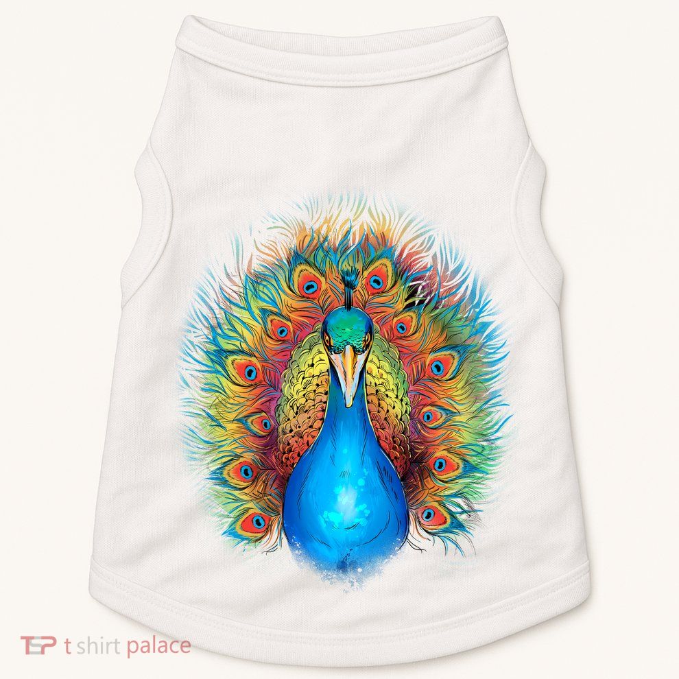 Colorful Peacock Art Doggie Tank