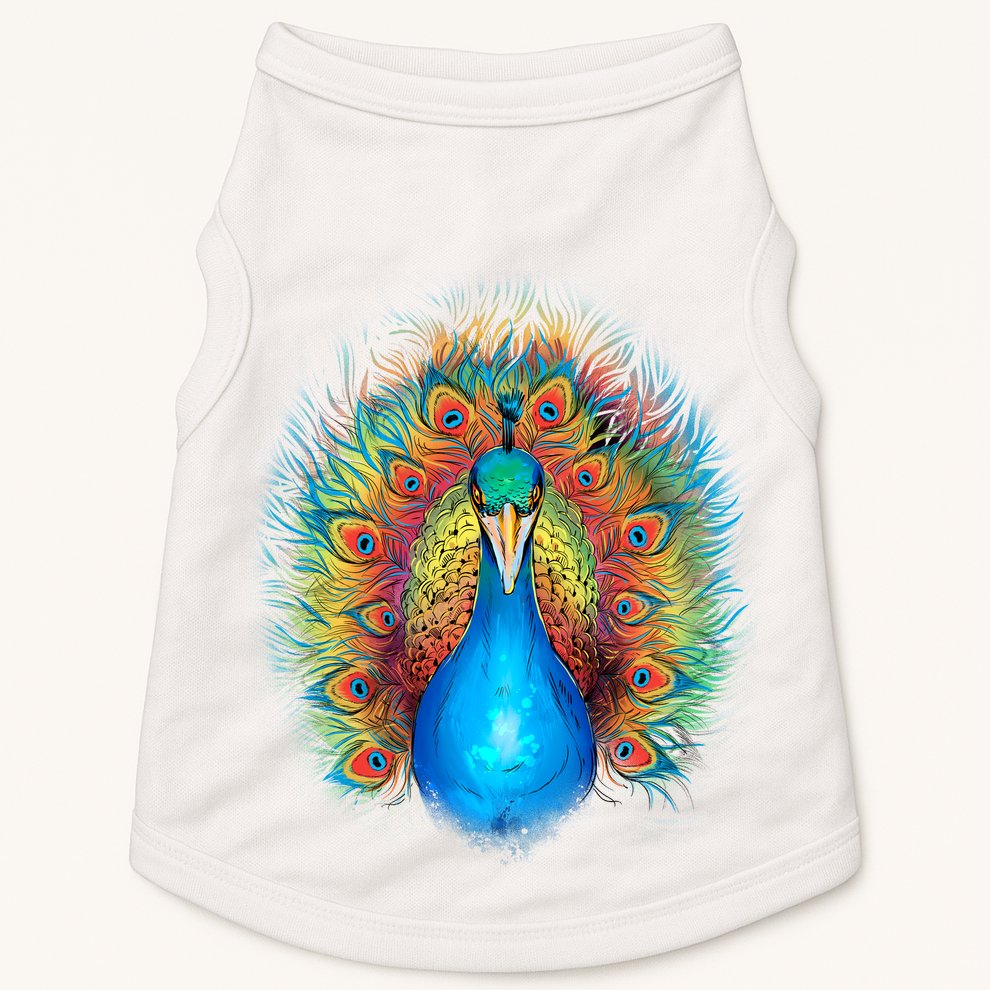 Colorful Peacock Art Doggie Tank