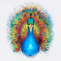 Colorful Peacock Art Doggie Tank