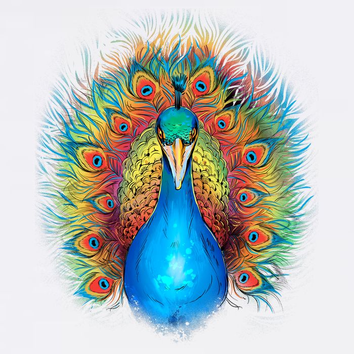 Colorful Peacock Art Doggie Tank