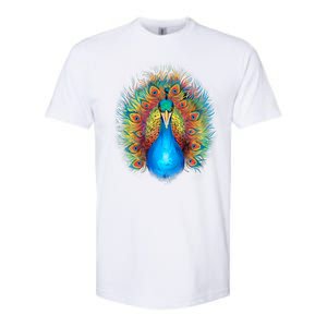 Colorful Peacock Art Softstyle CVC T-Shirt