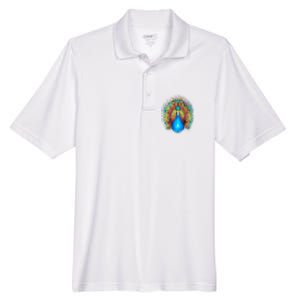 Colorful Peacock Art Men's Origin Performance Pique Polo