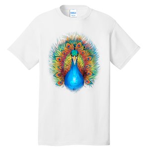 Colorful Peacock Art Tall T-Shirt