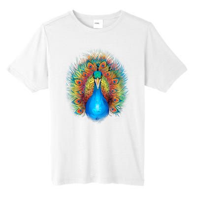 Colorful Peacock Art Tall Fusion ChromaSoft Performance T-Shirt