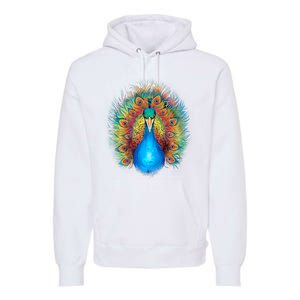 Colorful Peacock Art Premium Hoodie