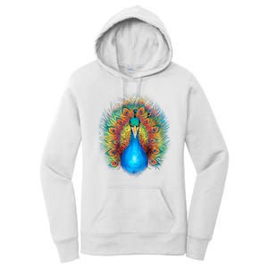 Colorful Peacock Art Women's Pullover Hoodie