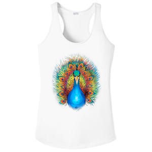 Colorful Peacock Art Ladies PosiCharge Competitor Racerback Tank