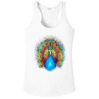 Colorful Peacock Art Ladies PosiCharge Competitor Racerback Tank