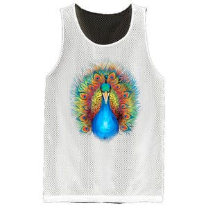 Colorful Peacock Art Mesh Reversible Basketball Jersey Tank